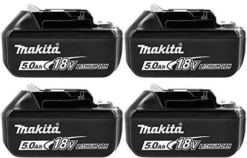Makita Genuine BL1850 18V 5.0Ah Battery Four Pack for Makita DGA456Z, DGA452Z