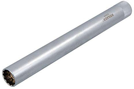 Neilsen CT4510-3/8in Dr Extra Long Spark Plug Socket 21mm x 250mm, 12 Point Design, Chrome Finish, Steel Construction with Internal Magnet for Cars and Motorbikes