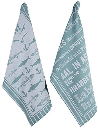 HEIMAT geschirrtuch 2er pack 50x70, aqua