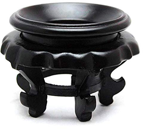 Merkts Espositore a sfera di cristallo con fondo a guscio d'uovo di struzzo, speciale base intagliata per decorazioni da scrivania