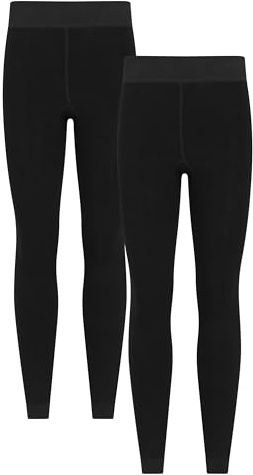 Mountain Warehouse Womens Fluffly Fleece Lined Leggings - Lightweight Ladies Tights, Breathable Underwear, Warm Underlayer - Best for Skiing, Snowboarding