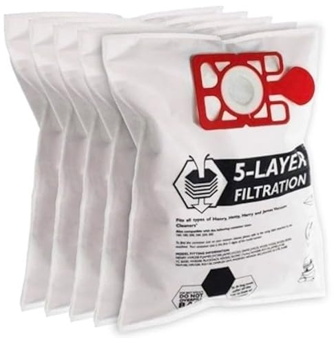 Compatible Cloth Hoover Bags for Numatic Harry HHR200 HHR200a HHR20012 Vacuum Cleaners (5 Bags)