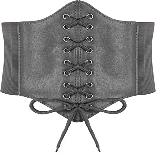 Hoerev Dames Filles Élastique Large bande Élastique Attaché Guêpe Corset Taille Ceinture Bustiers Corsets