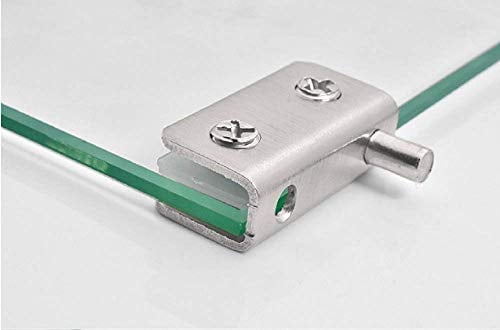 Charnière de porte en verre - 2 pièces, Acier inoxydable, Pince à verre