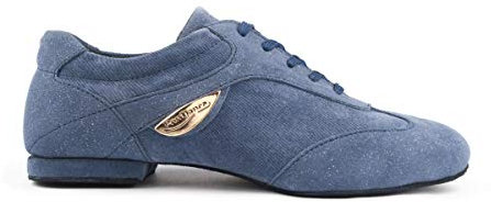 Portdance Damen Tanzschuhe PD07 Fashion - Material: Denim/Veloursleder - Farbe: Blau - Sohle: Rauleder - Größe: EUR 39