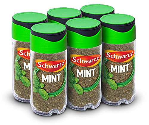 Schwartz Menthe 9 g | Bocal | Lot de 6 | Frais, légèrement sucré et distinctif | Indispensable pour ajouter de la saveur à une variété de plats