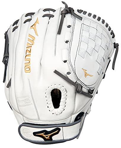 Mizuno GMVP1200PF4W MVP Prime Fastpitch Softball Glove 12, Tartan Web, Right Hand Throw, WHITE-GREY