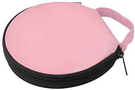 Washranp CD Storage Bag,Solid Color Round Oxford Cloth Car Home 20 Disc CD Storage Bag Case Zipper Pouch Pink