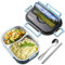 1,375.0 g Edelstahl Bento Box Erwachsene mit Telefonständer - Wiederverwendbare Edelstahl Lunchbox für heiße Speisen mit strapazierfähigem Kunststoff & weicher Gummiabdeckung - Isolierte Lunchbehälter