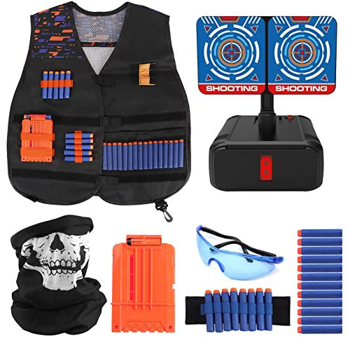 Joyhoop Gilet Tattico per Bambini con Elettrico Bersaglio, Giubbotti per Nerf N-Strike Elite Series Gun Games, per Ragazzi E Ragazzei, Regali di Giocattoli Esterno