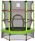 HOMCOM 4.6FT Kids Trampoline for Toddlers Outdoor Indoor w/Enclosure Net, Steel Frame, for Ages 3-6 Years - Green