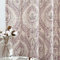 TOPICK Scheibengardine Leinen Vorhang Vintage Bistrogardine Landhaustil Blumen Bedruckt Gardine Geblümt Scheibengardinen Blickdicht für Küche Wohnzimmer Landhaus 2er-Set Lila auf Beige 65B x 90H(cm)