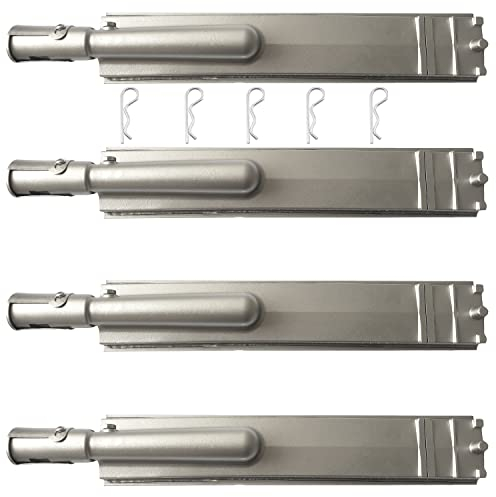 Heavy Duty Cast Stainless Steel BBQ Grill Burner 4 Pack for Bull, Replacement Parts for Cal Flame Blaze Turbo Beefeater Lion Thermos Char Broil Jenn Air Nexgrill, Best for Bull Grill Replacement Parts