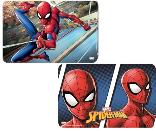 2 Stück kompatibel mit Spiderman Tischunterlage Platzdeckchen Malunterlage Knetunterlage Eßunterlage (Blau Set 4)