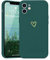 Lafunda Handyhülle Kompatibel mit iPhone 12 Mädchen hülle Ultra Dünn Silikonhülle süß Liebesherz Schutzhülle stoßfest Case Bumper Back Cover mit Fallschutz für iPhone 12 Dunkelgrün