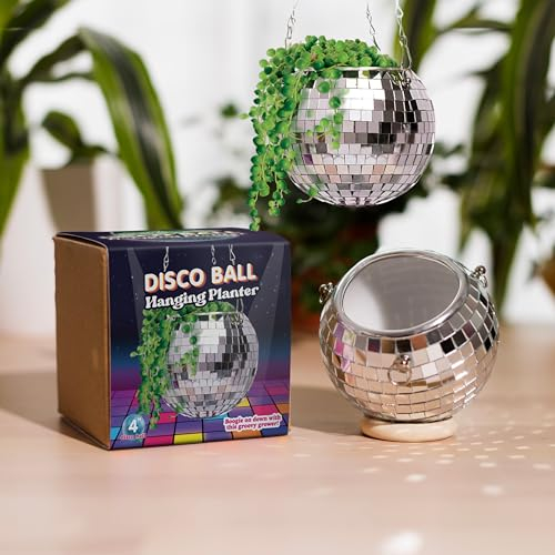Bubblegum Stuff Discokugel-Hänge-Pflanzgefäß (10,2 cm) – hängende Pflanzgefäße für Zimmerpflanzen – kugelförmige Blumentöpfe mit verspiegelter Außenseite – erhältlich in den Größen 10,2 cm, 15,2 cm