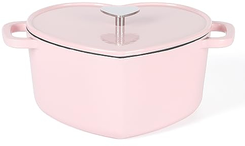 Martha Stewart Heart Shaped 4-Quart Enamel Cast Iron Dutch Oven - Pink