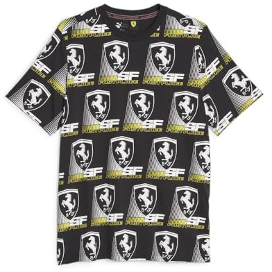 Puma Herren Scuderia Ferrari Race Grafik Rundhalsausschnitt Kurzarm Casual Tops Casual – Schwarz