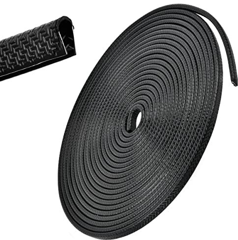 TMBMLPP Car Door Protectors Edge Guards, 32Ft(10M) U Shape Rubber Trim, U Trim Edging, PVC Car Door Side Strip Protection Trim, Metal Edging Strip, for Most Cars, Black