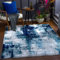 Livabliss Helsinki Wohnzimmer Teppich modern – Abstrakt Design in Marmor Optik für Wohnzimmer 160x220 cm, Esszimmer, Schlafzimmer - Marmor Teppich groß, weicher Teppich Kurzflor in Blau, Grau und Weiß