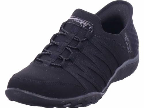 Skechers Damen Breathe-Easy Roll-with-Me Sneaker, Black Ripstop/Knit, 39.5 EU