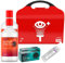 I-Wash - Chemical Splash & Wash First Aid Kit Station, Two Sterile 500ml Phosphate Buffer Bottles, Eye Pads and 20ml Eyewash Pods, Bright Stand Out Wall Mounted Box Made of 100% Recycled Plastic