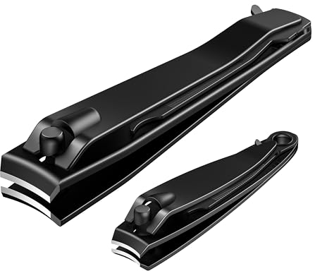 Xnourney coupe ongle, Ensemble de coupe-ongles, coupe ongle professionnel, Pince à ongles robuste en acier inoxydable noir mat, coupe ongles tranchant, coupe ongle pied, Cadeaux de Noël