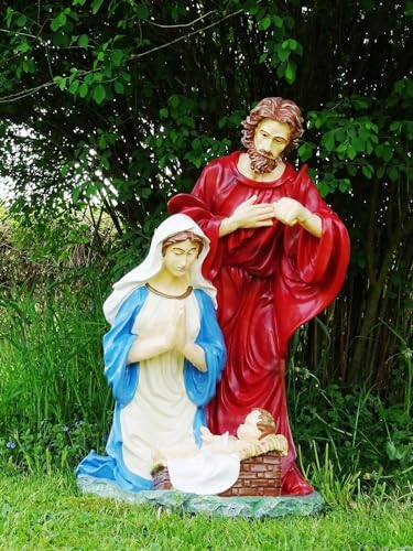 DEKO VERTRIEB BAYERN XXL Weihnachtskrippe Krippe Set 3-teilig ca. 90cm hoch Figur Josef Maria Jesus Kind