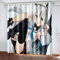 COOBAA 3D Süßes Anime-Mädchen Muster Vorhang Blickdicht Ösen 2Er Set 210X220Cm (HxB) Modern Thermogardine Für Wohnzimmer Schlafzimmer, Verdunklungsvorhänge Kinderzimmer Fensterdekoration