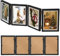 Bilderrahmen Klappbar für 4 Fotos: 4 Bilderrahmen 10 * 15cm mit Scharnier Bilderrahmen Collage mit Glasscheibe, Befüllbarer Fotorahmen Kunst Rahmen Aufklappbar für Kunst Rahmen Sammeln Bildern (4)