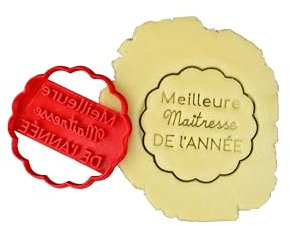 3DKOUPE - Emporte-pièce cannelé - Meilleure Maîtresse de l'année - Couleur au choix - Conçu et fabriqué en France