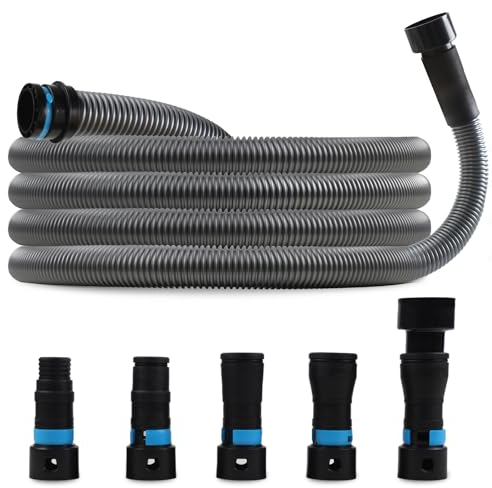 Upgraded 17 Ft. Vacuum Hose Replacement for 94709, Dust Collection Adapter Kit with Multiple Brand Power Tool Extensions for Dust Collection, Hose for Home and Shop Vacuums