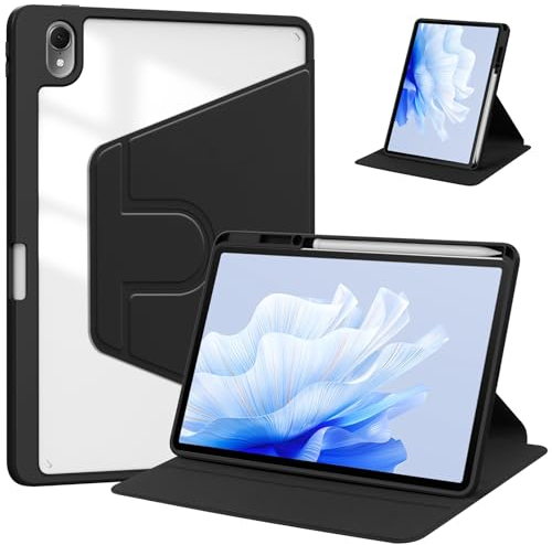 A-BEAUTY Funda Compatible con Huawei MatePad Air Tablet 2023 de 11.5 Pulgadas con Soporte Bolígrafo, Soporte Giratorio de 360°, Auto-Sueño/Estela, Negro