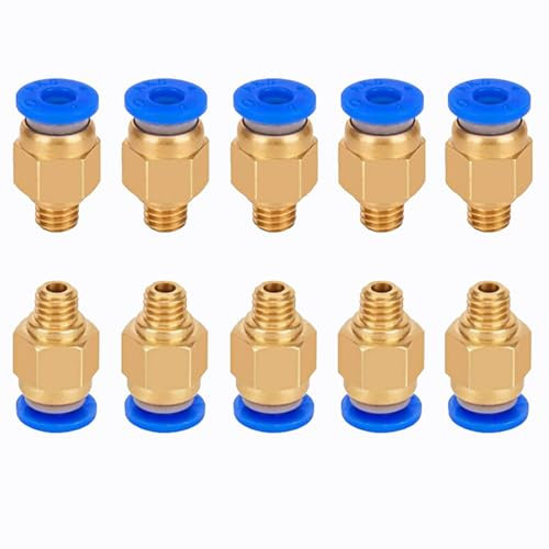 AEDIKO 10pcs PC4-M6 Pneumatic Fittings Straight Pneumatic Connector for 3D Printer