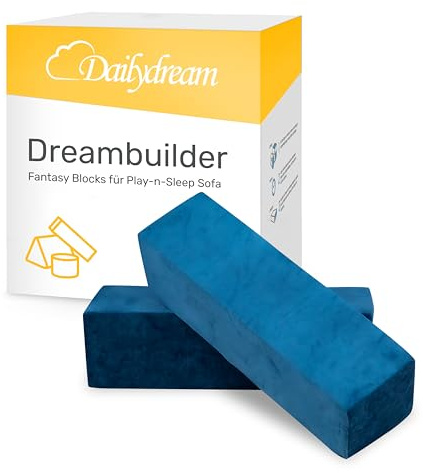Dailydream Fantasy Blöcke für Dreambuilder Spielsofa für Kinder, Set 2 Quader, Blau