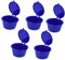Uadme Capsule Cup Coffee Capsule Reusable Filter Cup 5-Pack with Spoon for Machine, 50ml, Royal Blue