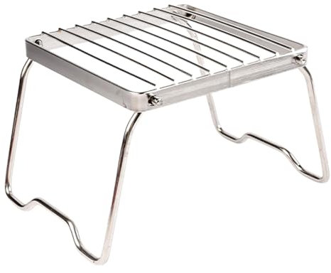 Duroecsain Barbacoa plegable de acero inoxidable | Parrilla de acero inoxidable de alto rendimiento para camping sobre el fuego