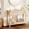 VEVOR Rattan-Konsolentisch Flurtisch mit 2 Schubladen, Rattan-Eingangstisch mit natürlicher Rattan-Schiebetür, Konsolen-Sofatisch für Wohnzimmer, Arbeitszimmer, Eingangsbereich oder Fernsehwand