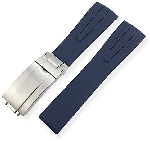 DASEB 20mm 21mm Silikonkautschukuhr-Bands Sport geeignet für Iwc markieren DER KLEINE PRINZ Groß Spitfire TimeZone Watch Zubehör(Navy Blue,21mm)