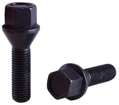 20 Radschrauben M14x1,25 Radbolzen Kegel Kegelbund SW17 60° Auswahl SCHWARZ (M14x1,25x45mm)