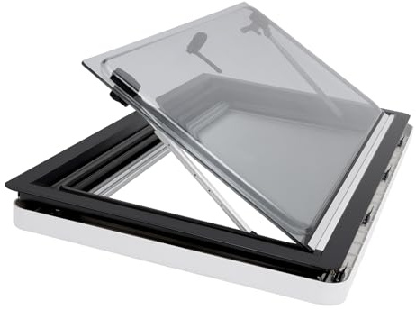 Wohnwagen Fenster Wohnmobilfenster,90x50 cm Wohnmobil Fenster 70° RV Externes Push Fenster Mit Integriertem Rollo Und Fliegengitter Doppelschicht Acryl