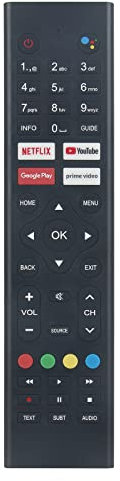 RAQ55UN1 Télécommande Vocale Remplacée Convient pour RCA Android Smart TV iRS32H1 RAQ50UN1 RAQ43UN1 RS24H1-UK RS32F3-UK RS43F3-UK RS50F3-UK RS24H1 RS32F3 RS43F3 RS50F3 TUS24HF1A TUS32HN1A TUS42FD1A