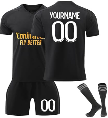 24/25 Home/Away Football Kit for Kids and Adults - Jersey Personalized DIY Strips With Name Number, Shorts, Socks Set - Birthday Gifts for UK Boys