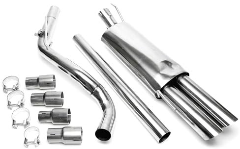 TA Technix Rennsportauspuffanlage aus Edelstahl mit Endrohr 2x76mm rund scharf, Art.-Nr. RSG3E276SC