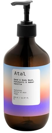 Atal Hand- & Körperwäsche, Patchouli & Amber Vanille, Feuchtigkeitsspendend, Vegan, 490 ml