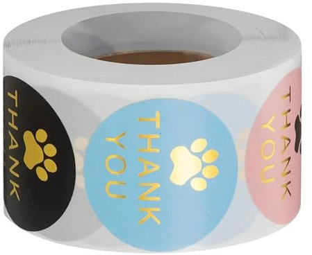 Runde Pfoten Druck Dankt Etiketten Aufkleber Umschlag Aufkleber Aufkleber Hundepfoten Drucketiketten Für Bagboxen Grußkarten Dekoration