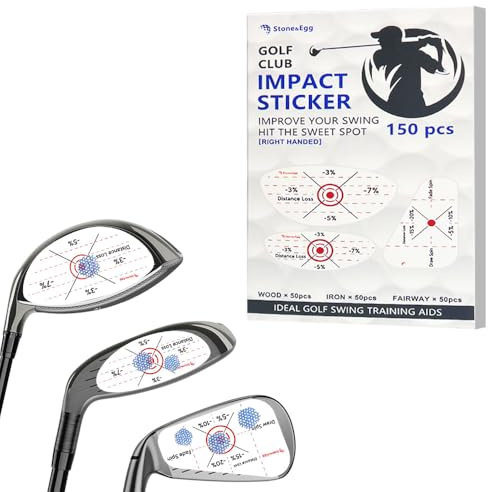 Golf Impact Tape, Selbstlehrende Sweet Spot und Konsistenzanalyse, Golfschläger-Schlagaufkleber für Eisen, Holz & Fairway-Schläger, Rückstandsfrei, Swing Trainingshilfe Schlagetiketten