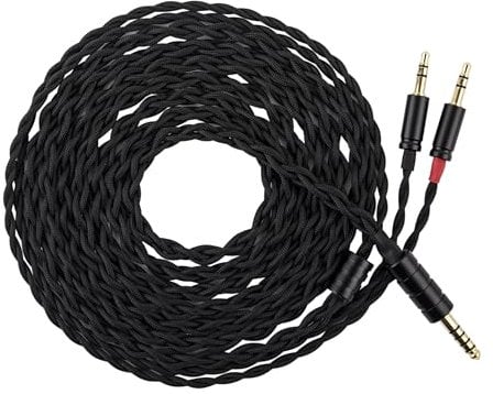 Linsoul Tripowin Nova Over-Ear-Kopfhörerkabel, 4-adriges Silver Foil/OCC Hybrid Upgrade Kabel, 2M,Dualer 3,5 auf 4,4 mm/3,5 mm/XLR-Stecker, für Musiker & Audiophile (4,4 mm, Schwarz)