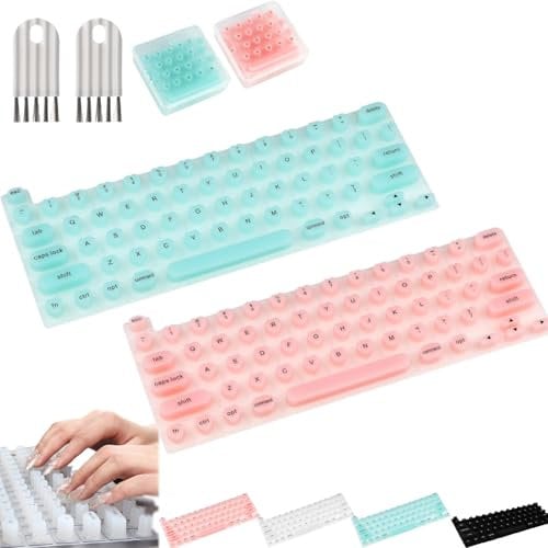 Tippytype 2 Stück Lange Nagel-Tastaturabdeckung, Nagelschutz, Silikon Nagelschutz für Frauen, kompatibel mit MacBook Pro/Air 13 Zoll / 14 Zoll / 15 Zoll / 16 Zoll 2020-2024