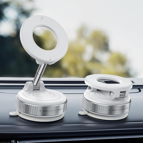 Magnetische Handyhalterung Auto für Porsche 911 Cabriolet (991 II) 2015-2018, Handy Halterung Auto Vakuum Saugnapf 360° Drehbarer Faltbar Telefonhalterung Auto Zubehör,White